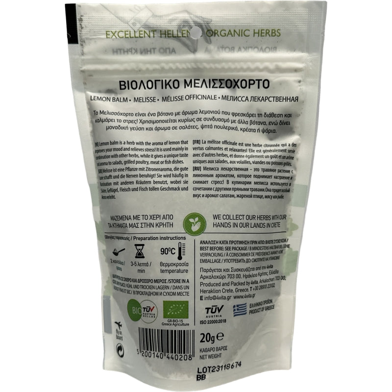 4vita - Biologische Citroenmelisse / Kamperfoelie (20 gram)