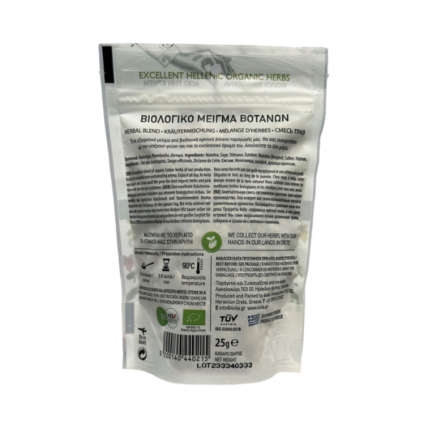 Deze 4vita Biologische Thee Kruidenmix is volledig natuurlijk, hand‑geoogst en ideaal voor wie houdt van een pure, rustgevende infusie.