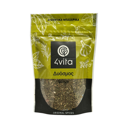 4Vita Munt 30 g: pure, biologische gedroogde munt uit Kreta. Fris, aromatisch en ideaal voor thee, salades, desserts en Mediterrane gerechten. 100% natuurlijk.