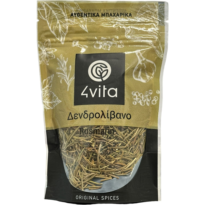 Biologische rozemarijn 35 g van 4Vita – Hand‑geoogst op Kreta en langzaam gedroogd voor een intens aroma. Perfect voor vlees, vis, aardappelen en mediterrane gerechten.