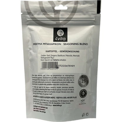 Kruidige 4vita Aardappelkruidenmix - pure Mediterrane smaak voor elke aardappelbereiding.
