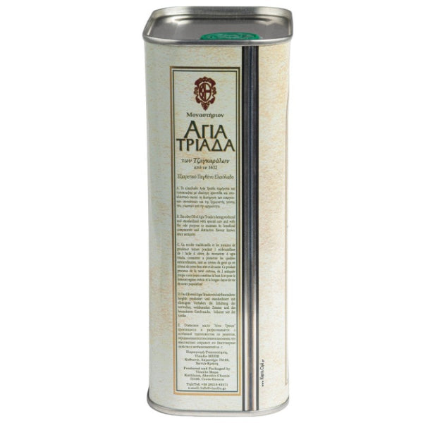 Premium extra vierge olijfolie 1L van Agia Triada – Biologisch, koudgeperst en gemaakt van Koroneiki‑olijven door de monniken op Kreta. Zacht, fruitig en vol smaak.