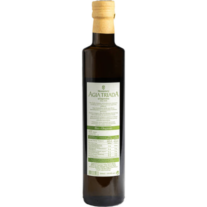 Puur Kreta in een fles: zachte, fruitige biologische olijfolie van het Agia Triada‑klooster.