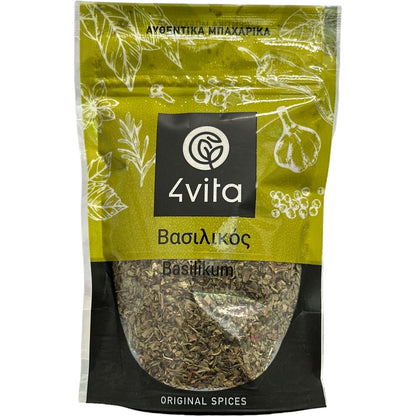 Basilicum 30 g van 4Vita is een biologisch geteeld kruid met een intens aroma