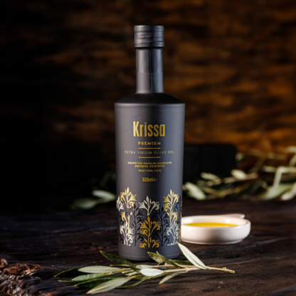 Premium extra Vierge olijfolie van Tsounati‑olijven uit Noordwest‑Kreta. Zacht, fruitig en ideaal voor salades, dips en dagelijks gebruik. 500 ml hoogwaardige Cretan Heritage olijfolie.