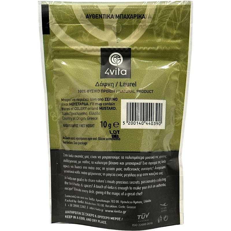Ontdek de volle, aromatische smaak van biologische laurierblaadjes van 4Vita, hand‑geoogst en gedroogd op Kreta. Onmisbaar voor stoofgerechten, soepen, sauzen en bouillons.
