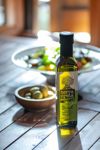 Terra Creta - Infusions "Basil" Extra Vierge Olijfolie met Basilicum (250 ml)