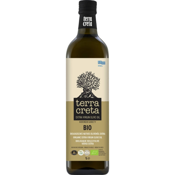 Terra Creta BIO Olijfolie 1L – fruitige, zachte, koudgeperste olijfolie uit Kreta.