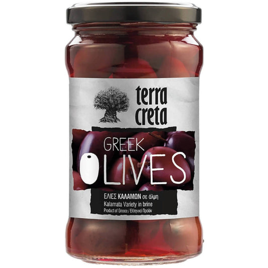 Authentieke Kalamata‑olijven uit Kreta. Zacht, vol van smaak en ideaal voor salades, borrelplanken en mediterrane gerechten. Puur, natuurlijk en zonder toevoegingen.