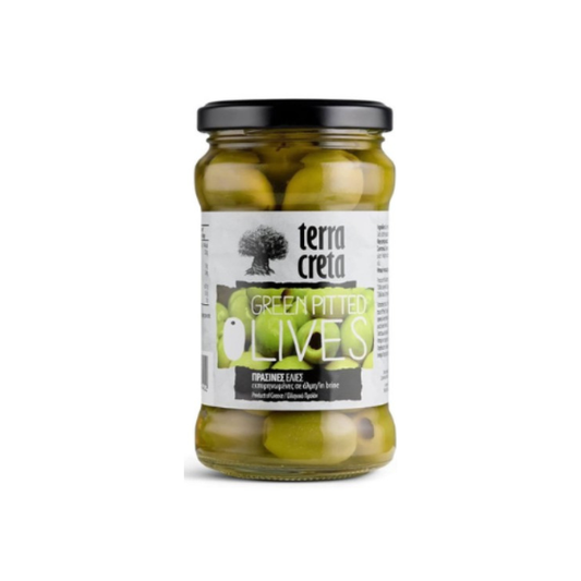Stevige, fris‑hartige groene olijven zonder pit. Puur, knapperig en authentiek uit Kreta. Perfect voor salades, tapas, borrelplanken en de mediterrane keuken.