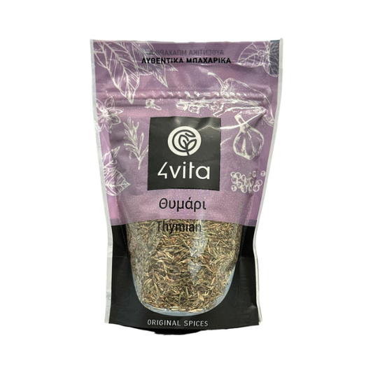 Biologische tijm uit Kreta met intens aroma. Perfect voor vlees, vis, groenten, stoofgerechten en Mediterrane sauzen. Hand‑geoogst, puur en 100% natuurlijk.
